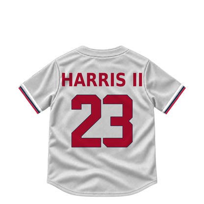 Atlanta Braves jersey keychain — Michael Harris II #23. Exact saved player artwork preview.