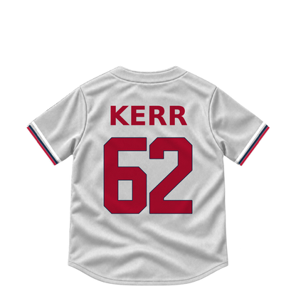 Atlanta Braves jersey keychain — Ray Kerr #62. Exact saved player artwork preview.