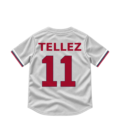 Atlanta Braves jersey keychain — Rowdy Tellez #11. Exact saved player artwork preview.