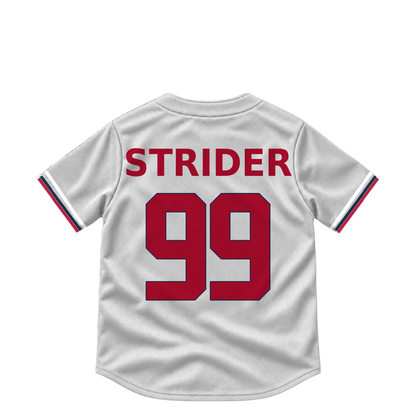 Atlanta Braves jersey keychain — Spencer Strider #99. Exact saved player artwork preview.