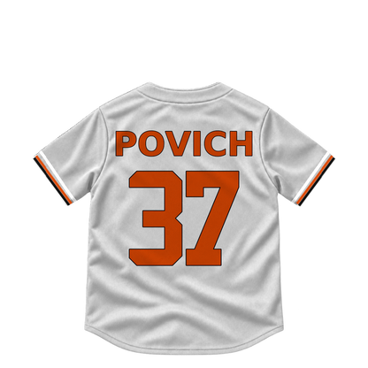 Baltimore Orioles jersey keychain — Cade Povich #37. Exact saved player artwork preview.