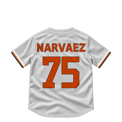 Baltimore Orioles jersey keychain — Carlos Narvaez #75. Exact saved player artwork preview.