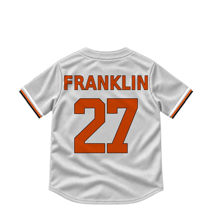Baltimore Orioles jersey keychain — Christian Franklin #27. Exact saved player artwork preview.