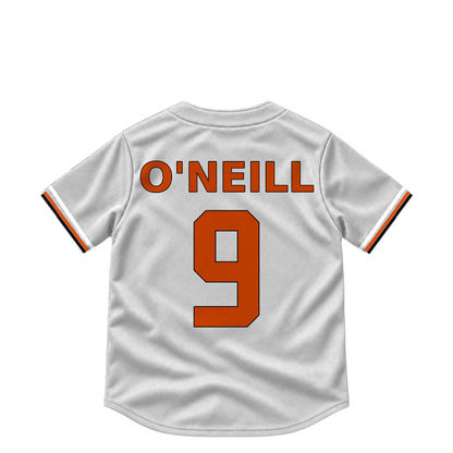 Baltimore Orioles jersey keychain — Tyler O'Neill #9. Exact saved player artwork preview.