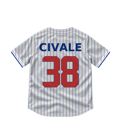 Chicago Cubs jersey keychain — Aaron Civale #38. Exact saved player artwork preview.