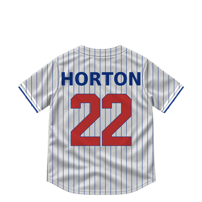 Chicago Cubs jersey keychain — Cade Horton #22. Exact saved player artwork preview.