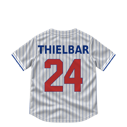 Chicago Cubs jersey keychain — Caleb Thielbar #24. Exact saved player artwork preview.