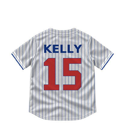 Chicago Cubs jersey keychain — Carson Kelly #15. Exact saved player artwork preview.