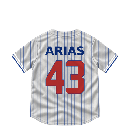 Chicago Cubs jersey keychain — Gabriel Arias #43. Exact saved player artwork preview.