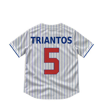 Chicago Cubs jersey keychain — James Triantos #5. Exact saved player artwork preview.