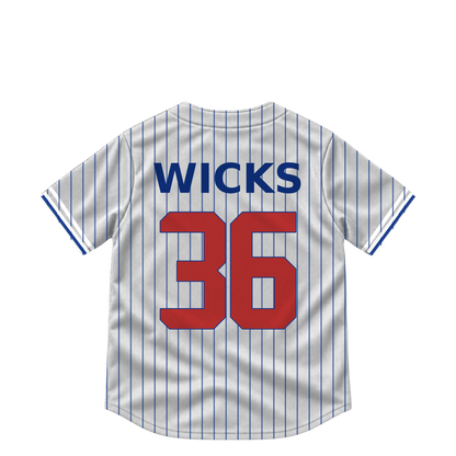 Chicago Cubs jersey keychain — Jordan Wicks #36. Exact saved player artwork preview.