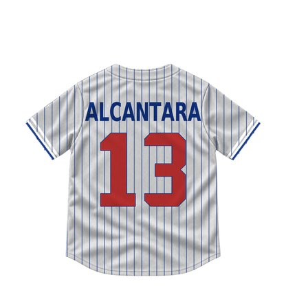 Chicago Cubs jersey keychain — Kevin Alcantara #13. Exact saved player artwork preview.