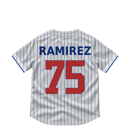 Chicago Cubs jersey keychain — Pedro Ramirez #75. Exact saved player artwork preview.