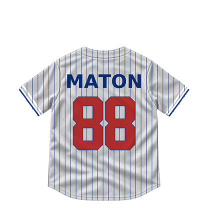 Chicago Cubs jersey keychain — Phil Maton #88. Exact saved player artwork preview.