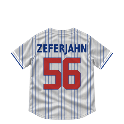 Chicago Cubs jersey keychain — Ryan Zeferjahn #56. Exact saved player artwork preview.