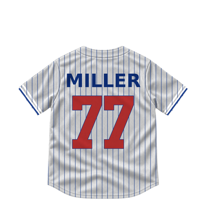 Chicago Cubs jersey keychain — Shelby Miller #77. Exact saved player artwork preview.