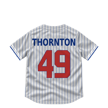 Chicago Cubs jersey keychain — Trent Thornton #49. Exact saved player artwork preview.