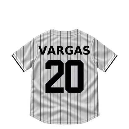 Chicago White Sox jersey keychain — Miguel Vargas #20. Exact saved player artwork preview.