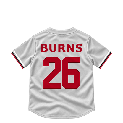 Cincinnati Reds jersey keychain — Chase Burns #26. Exact saved player artwork preview.