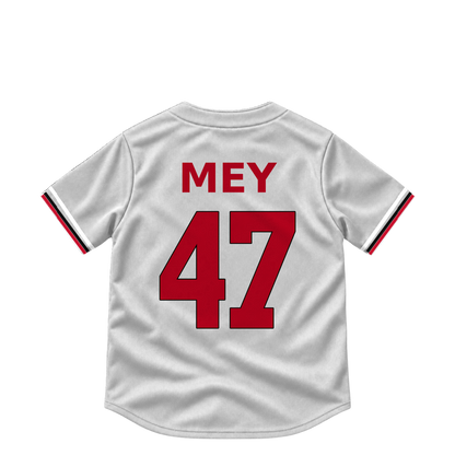 Cincinnati Reds jersey keychain — Luis Mey #47. Exact saved player artwork preview.