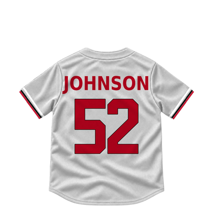 Cincinnati Reds jersey keychain — Pierce Johnson #52. Exact saved player artwork preview.