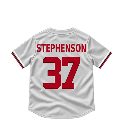 Cincinnati Reds jersey keychain — Tyler Stephenson #37. Exact saved player artwork preview.