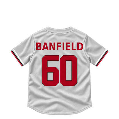 Cincinnati Reds jersey keychain — Will Banfield #60. Exact saved player artwork preview.