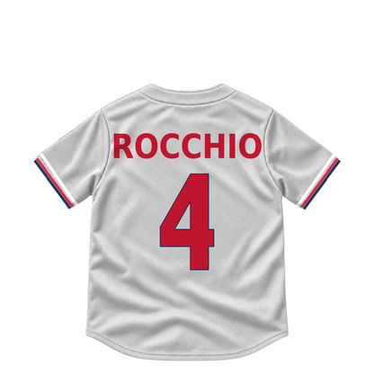 Cleveland Guardians jersey keychain — Brayan Rocchio #4. Exact saved player artwork preview.