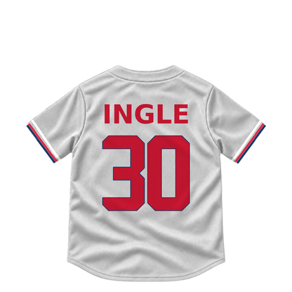 Cleveland Guardians jersey keychain — Cooper Ingle #30. Exact saved player artwork preview.
