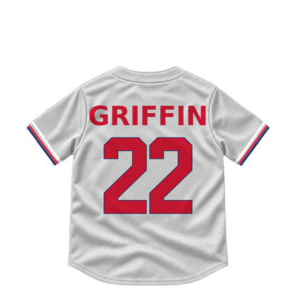 Cleveland Guardians jersey keychain — Foster Griffin #22. Exact saved player artwork preview.