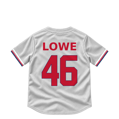 Cleveland Guardians jersey keychain — Nathaniel Lowe #46. Exact saved player artwork preview.