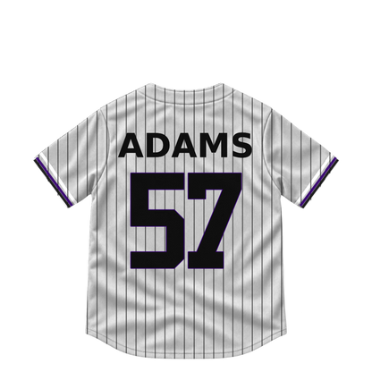 Colorado Rockies jersey keychain — Blake Adams #57. Exact saved player artwork preview.