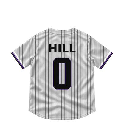 Colorado Rockies jersey keychain — Jaden Hill #0. Exact saved player artwork preview.