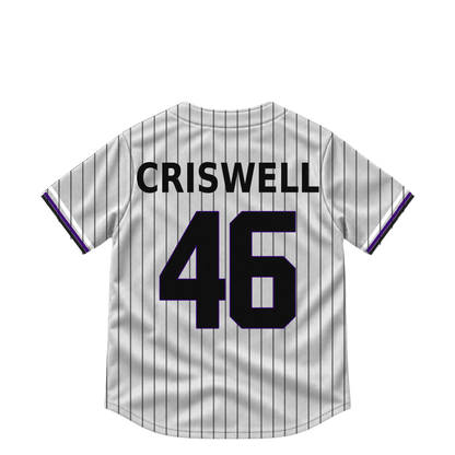 Colorado Rockies jersey keychain — Jeff Criswell #46. Exact saved player artwork preview.