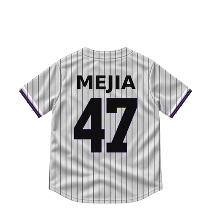 Colorado Rockies jersey keychain — Juan Mejia #47. Exact saved player artwork preview.