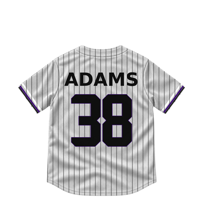 Colorado Rockies jersey keychain — Mason Adams #38. Exact saved player artwork preview.
