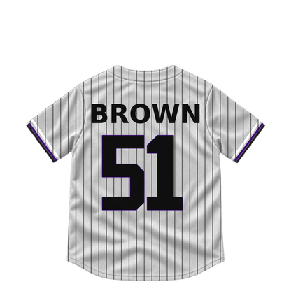 Colorado Rockies jersey keychain — McCade Brown #51. Exact saved player artwork preview.