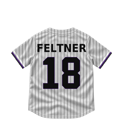 Colorado Rockies jersey keychain — Ryan Feltner #18. Exact saved player artwork preview.
