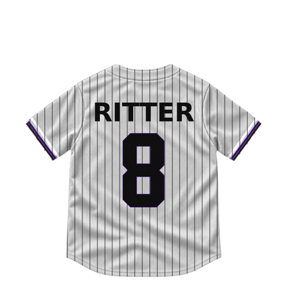 Colorado Rockies jersey keychain — Ryan Ritter #8. Exact saved player artwork preview.