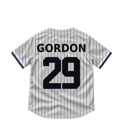 Colorado Rockies jersey keychain — Tanner Gordon #29. Exact saved player artwork preview.