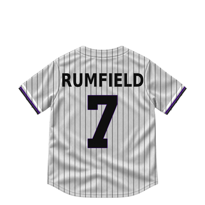 Colorado Rockies jersey keychain — TJ Rumfield #7. Exact saved player artwork preview.