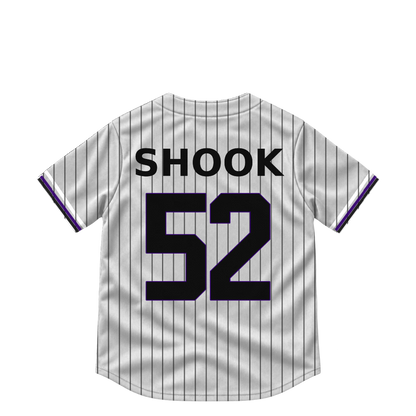 Colorado Rockies jersey keychain — TJ Shook #52. Exact saved player artwork preview.