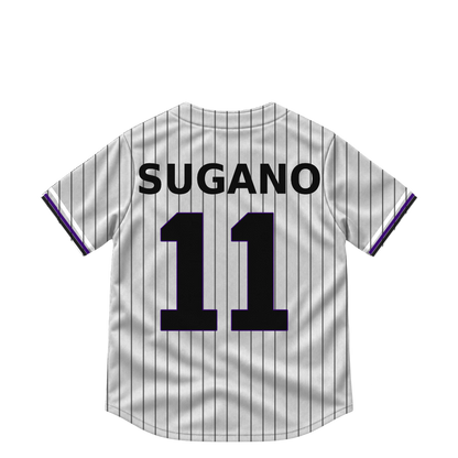 Colorado Rockies jersey keychain — Tomoyuki Sugano #11. Exact saved player artwork preview.