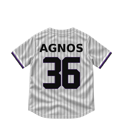 Colorado Rockies jersey keychain — Zach Agnos #36. Exact saved player artwork preview.