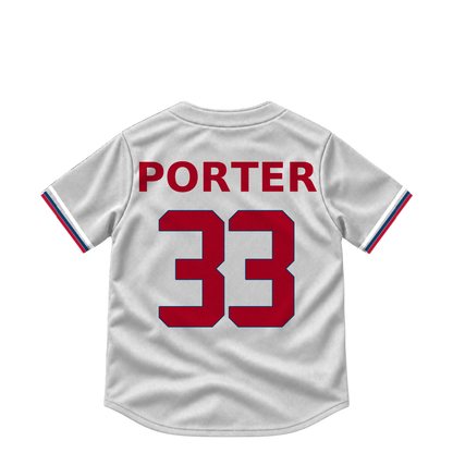 Los Angeles Angels jersey keychain — Logan Porter #33. Exact saved player artwork preview.