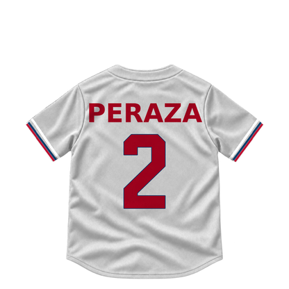 Los Angeles Angels jersey keychain — Oswald Peraza #2. Exact saved player artwork preview.