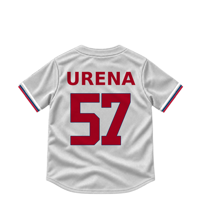 Los Angeles Angels jersey keychain — Walbert Urena #57. Exact saved player artwork preview.