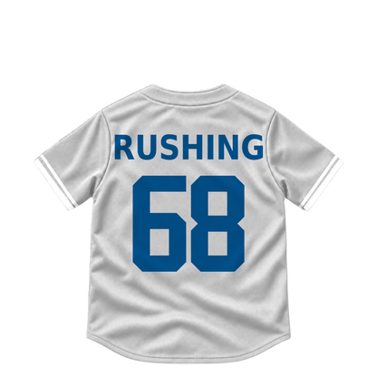 Los Angeles Dodgers jersey keychain — Dalton Rushing #68. Exact saved player artwork preview.