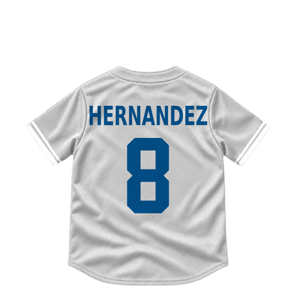 Los Angeles Dodgers jersey keychain — Enrique Hernandez #8. Exact saved player artwork preview.