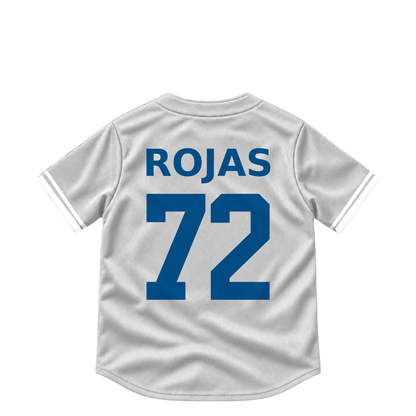 Los Angeles Dodgers jersey keychain — Miguel Rojas #72. Exact saved player artwork preview.